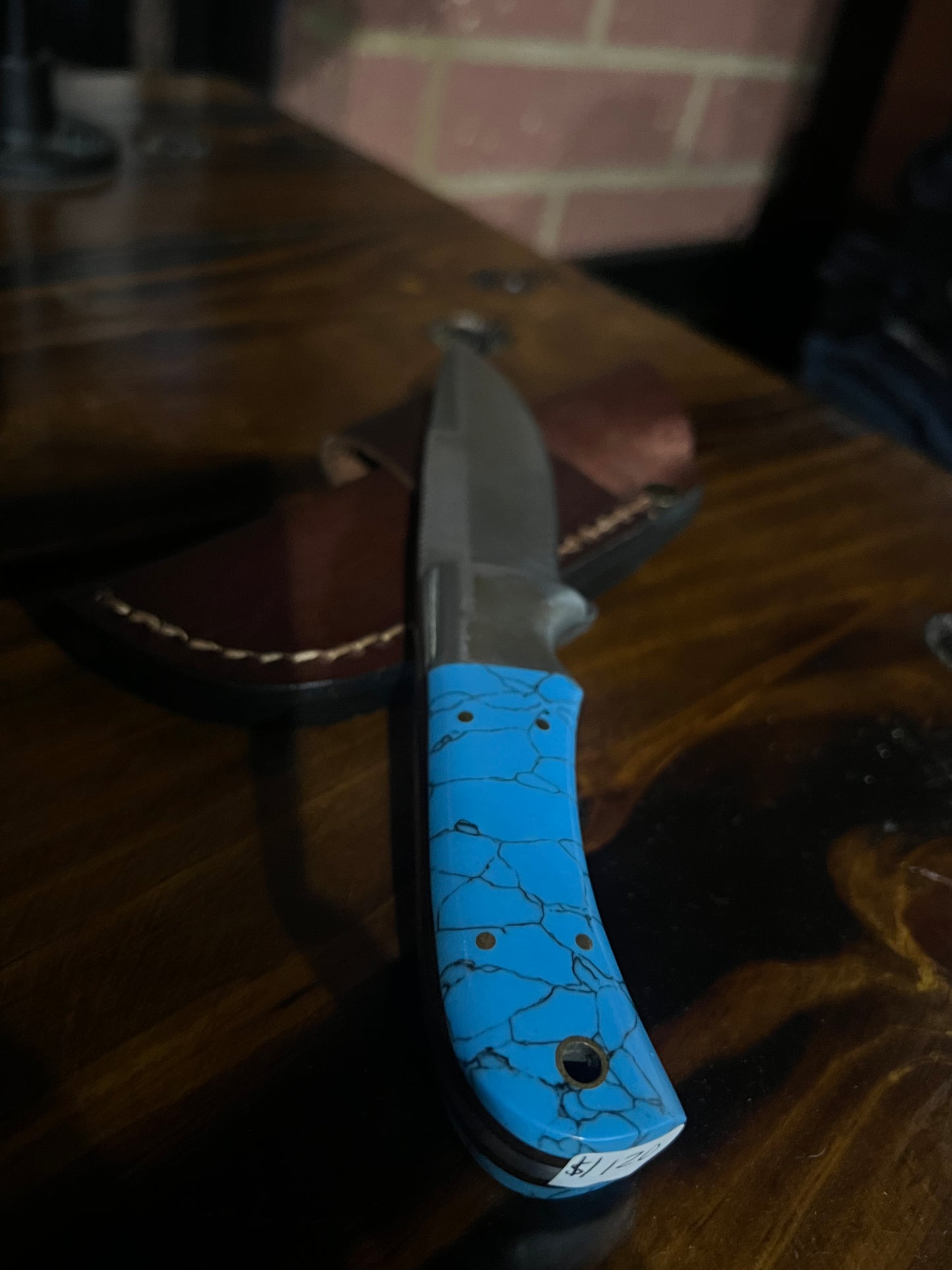 Turquoise & Damascus Knife