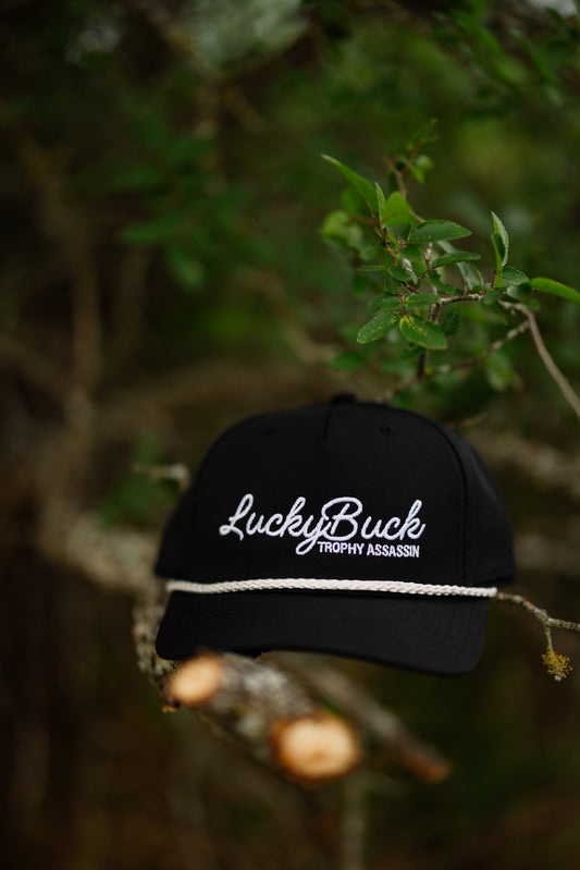 Lucky Buck Black Roper Cap