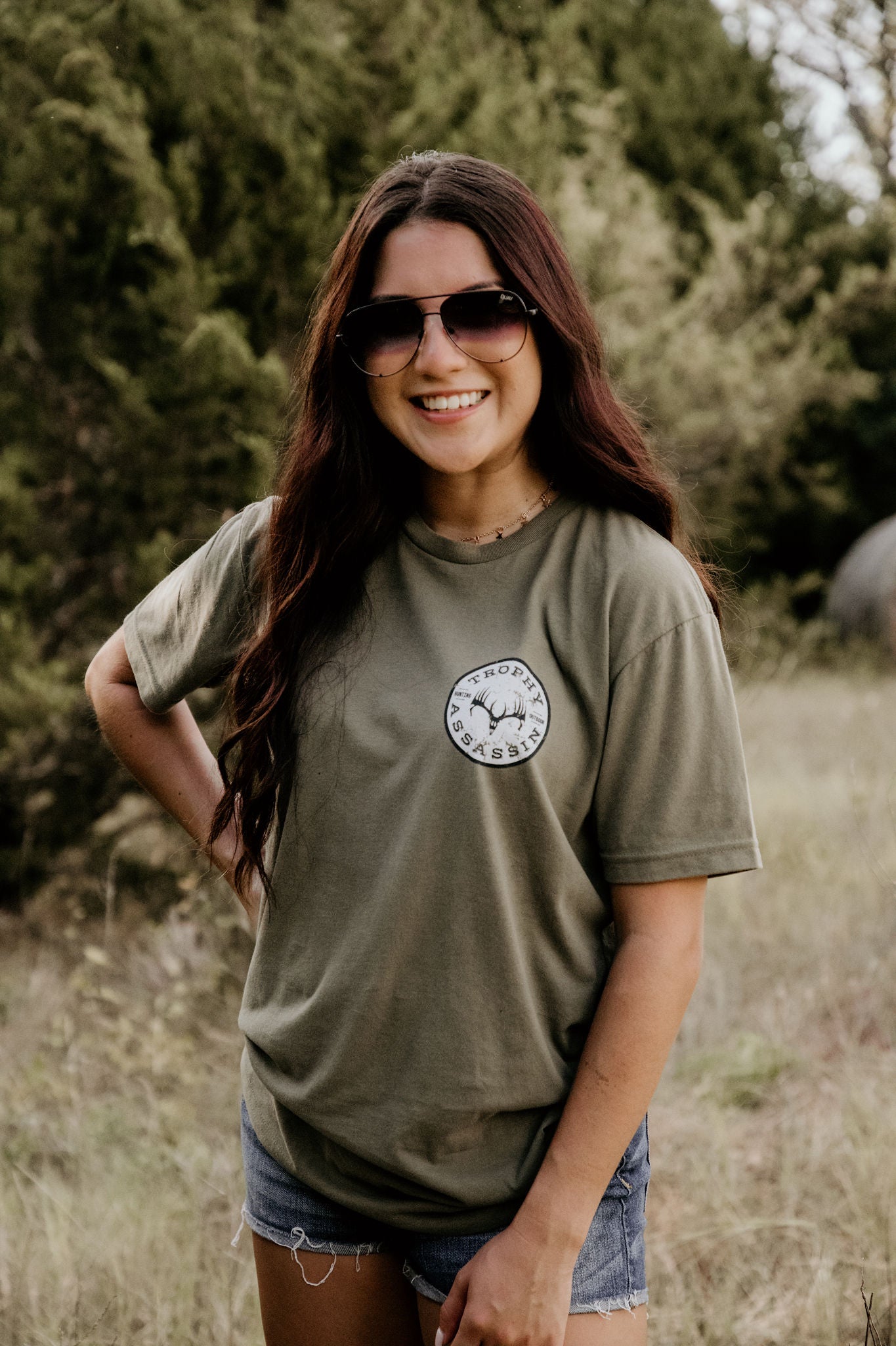 Military Green Circle Logo Shirt