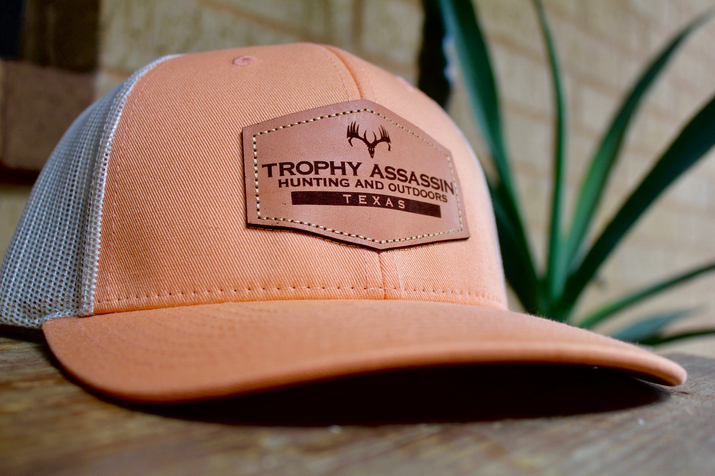 Peach & Birch Leather Patch Cap