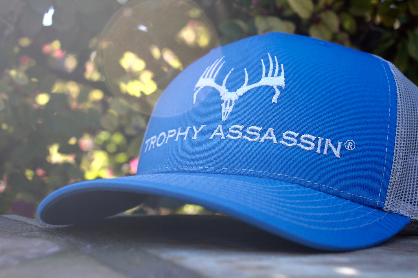 Cobalt Blue & Gray Middle Buck Cap