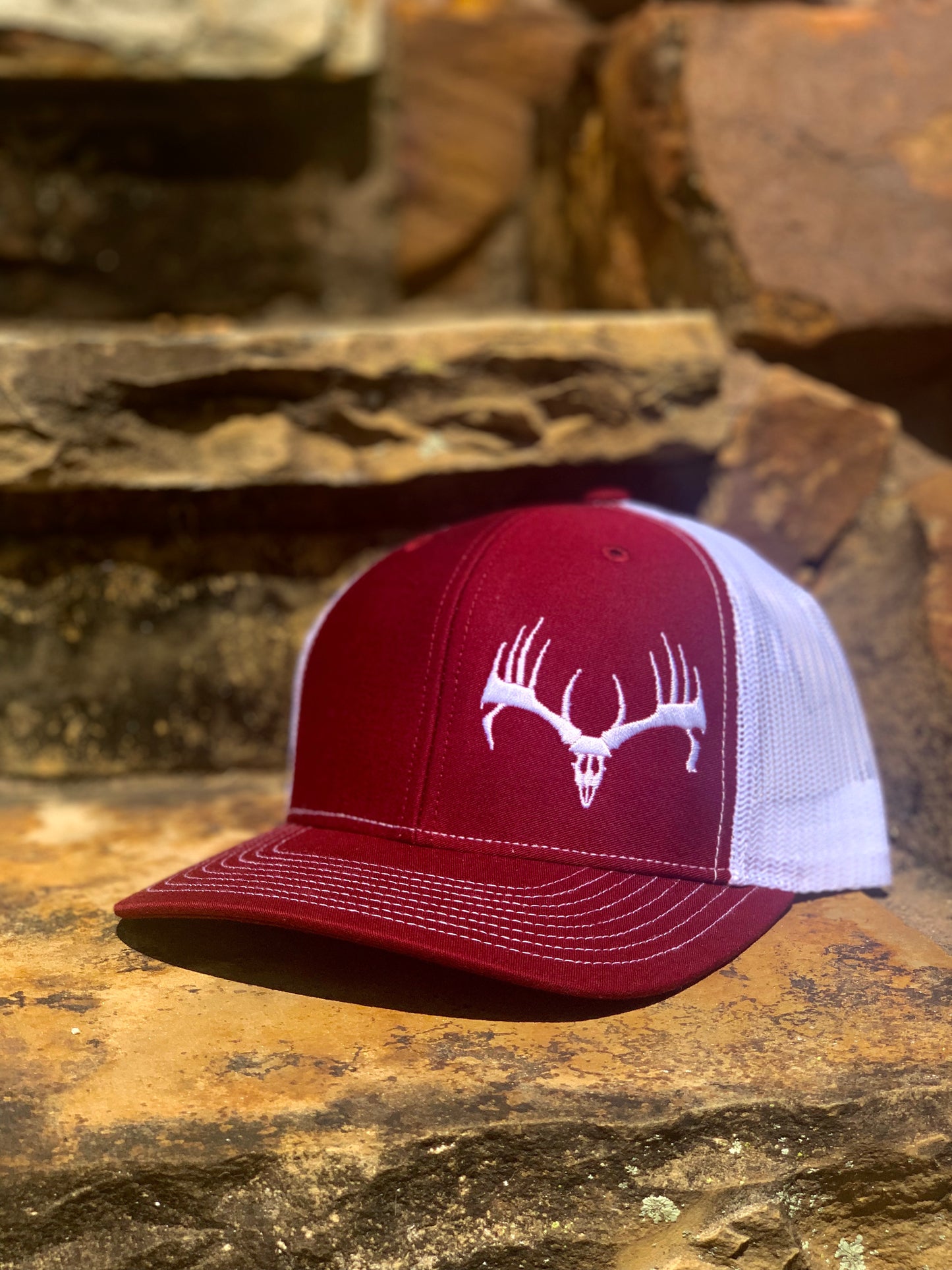 Cardinal & White Buck Cap