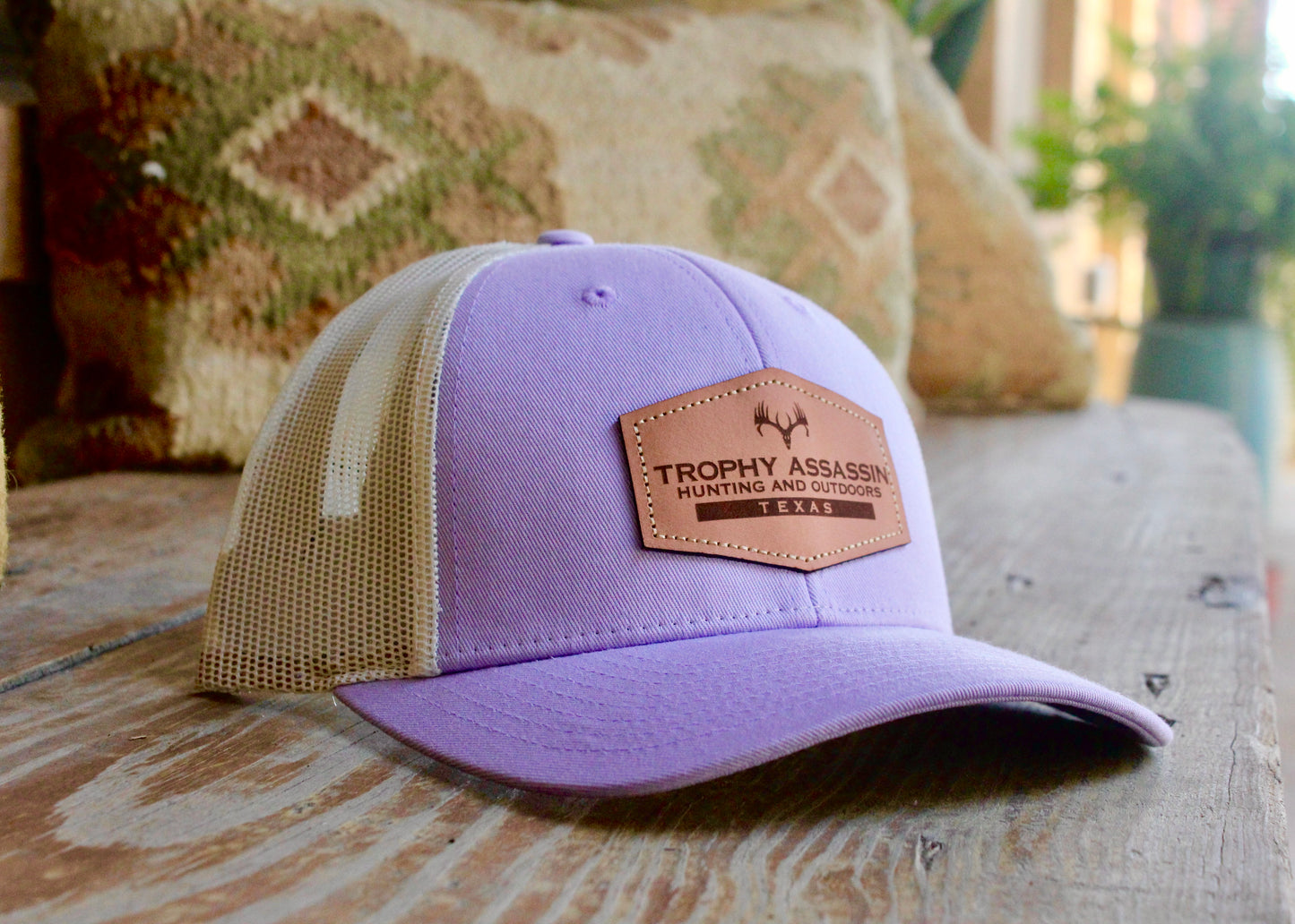 Lilac & Birch Leather Patch Cap