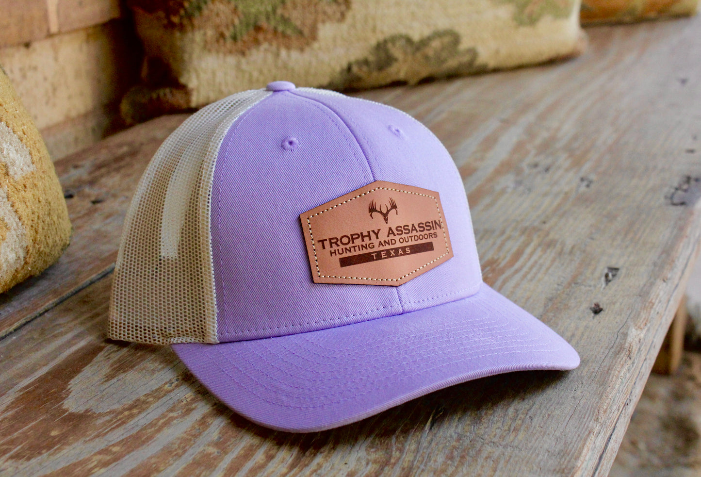 Lilac & Birch Leather Patch Cap