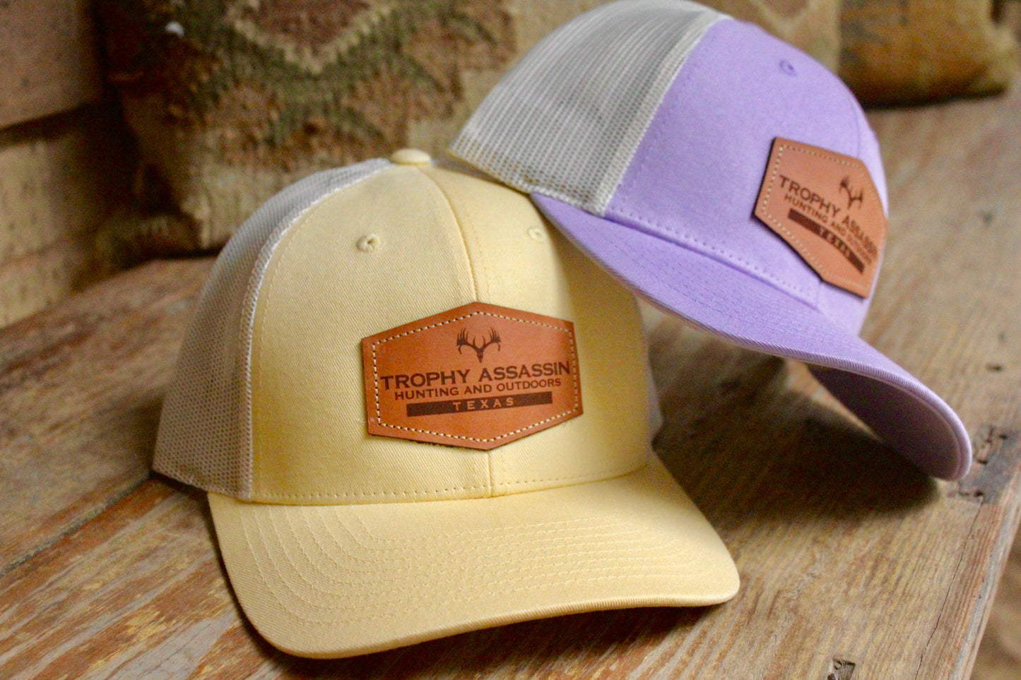 Lilac & Birch Leather Patch Cap