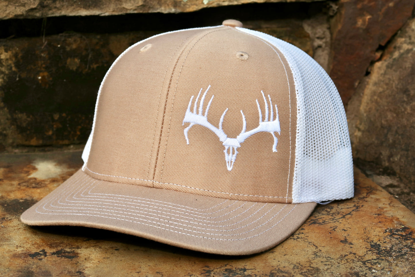 Tan & White Buck Cap