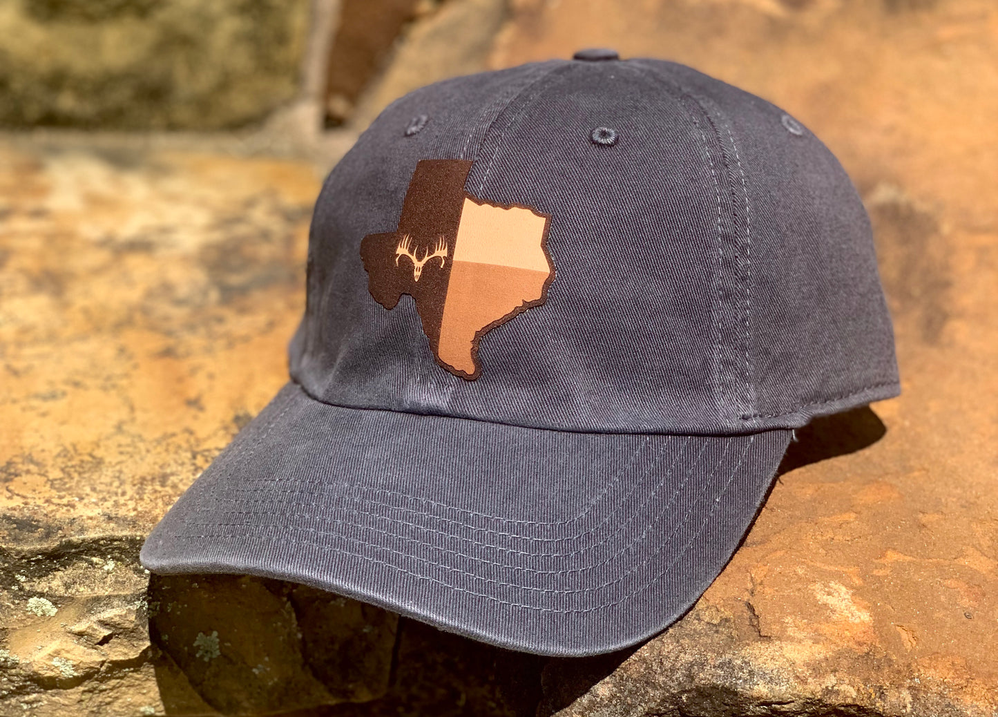 Charcoal Dad Cap w/ Leather Texas Patch