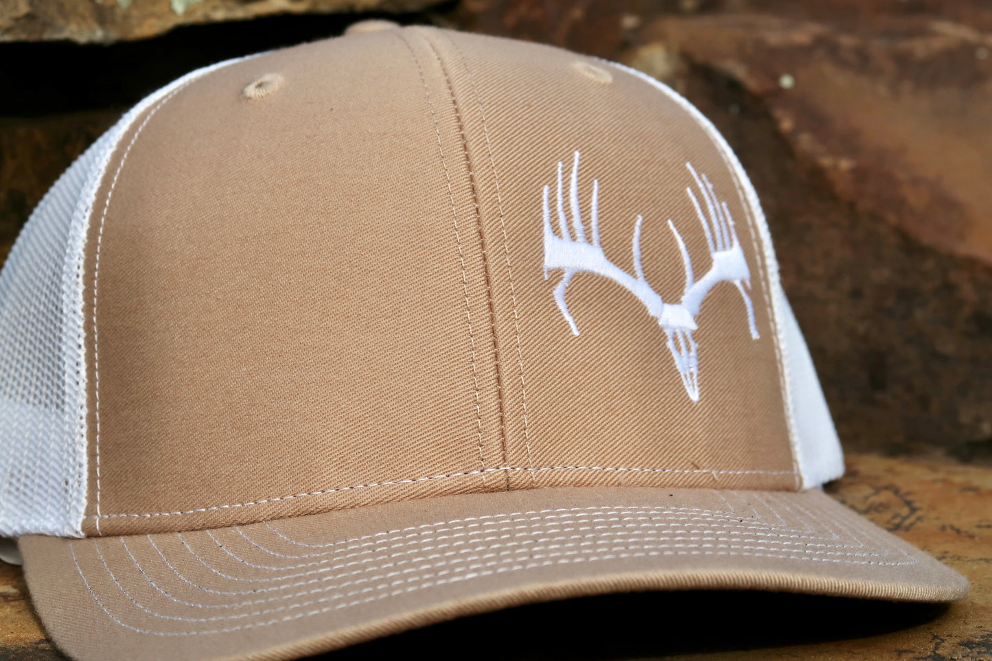 Tan & White Buck Cap