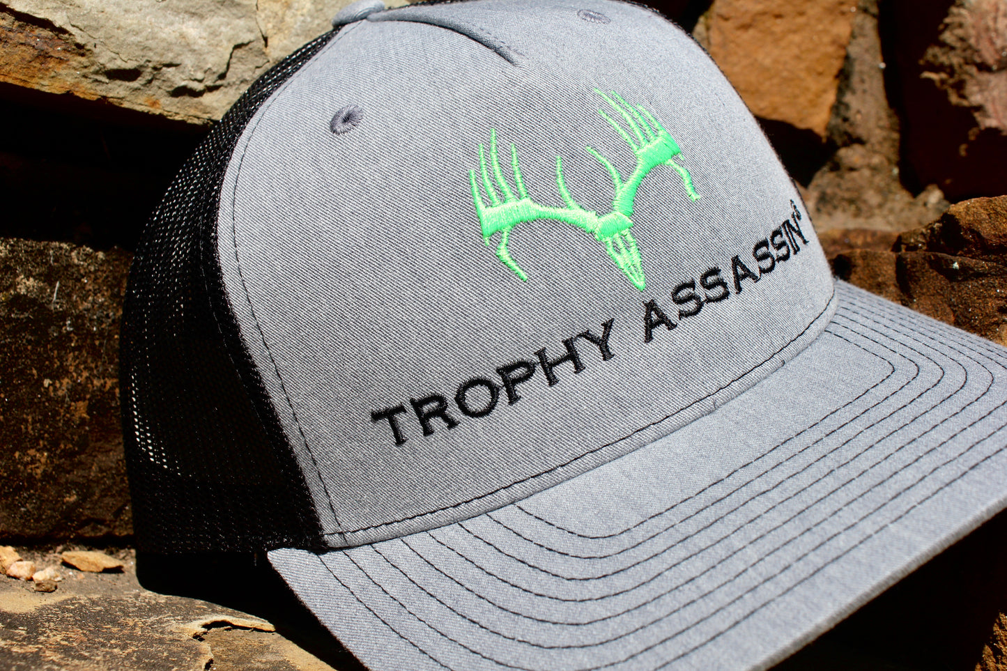 Heather Gray & Black w/ Neon Buck Cap