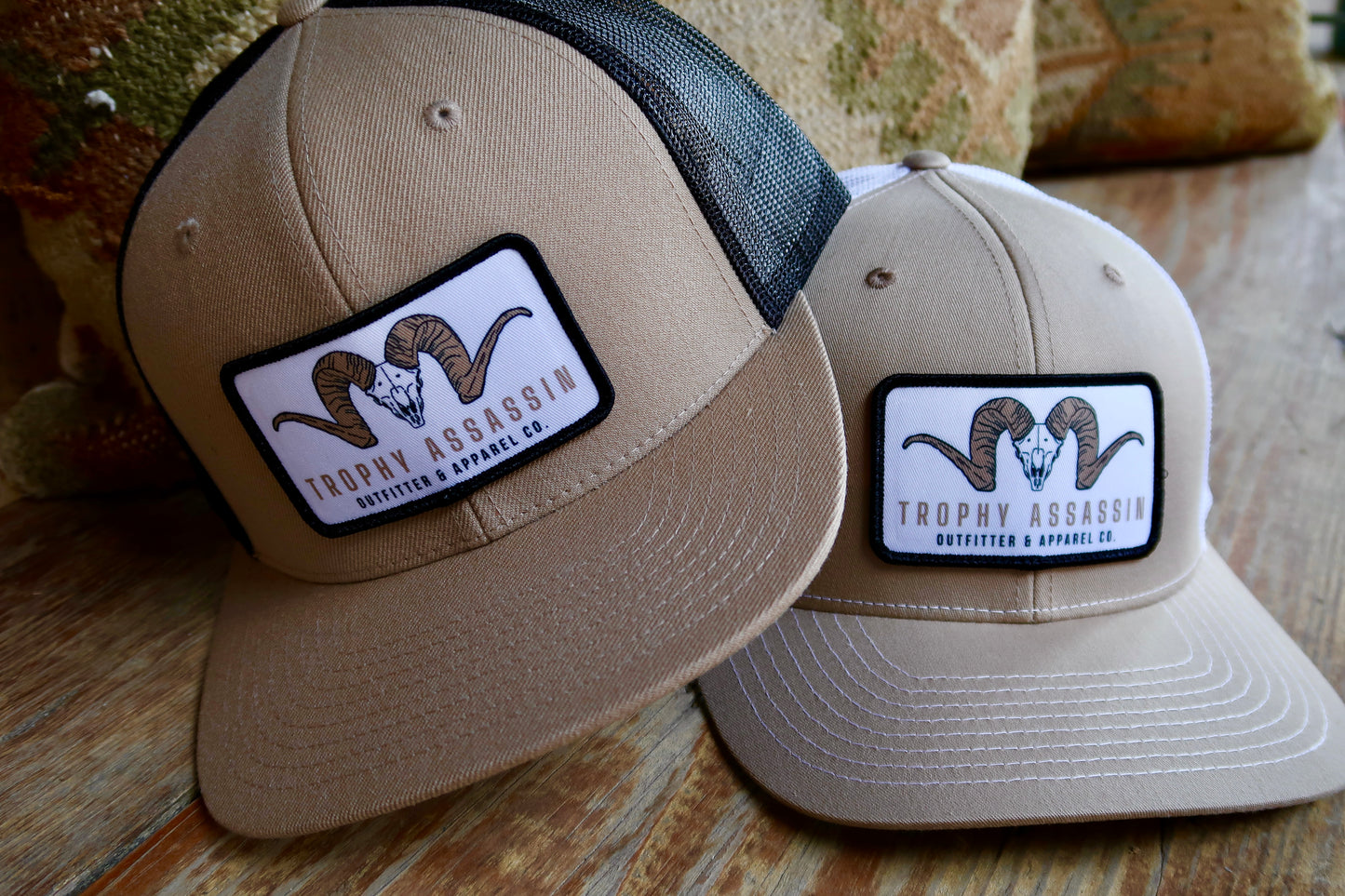 Khaki & White Ram Patch Cap