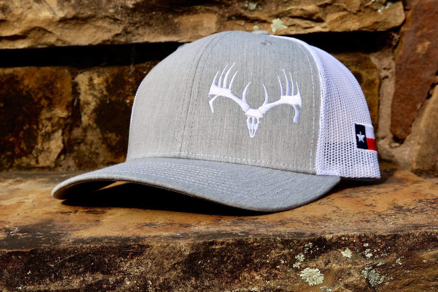 Heather Gray & White Buck Cap w/ Texas Patch