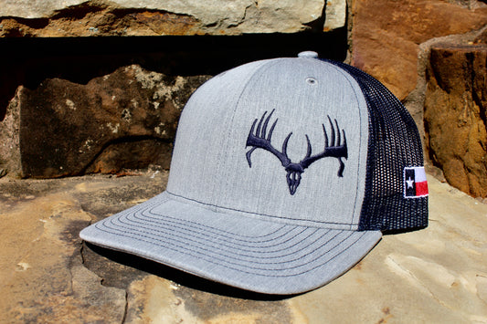 Heather Gray & Navy Buck Cap w/ Texas Patch