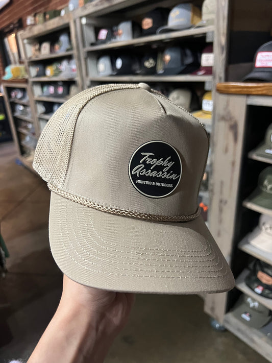 Khaki Rope Cap With Cursive Patch