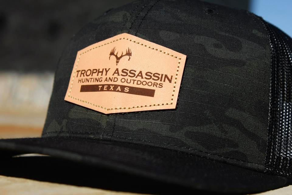 Black Camo Leather Patch Cap