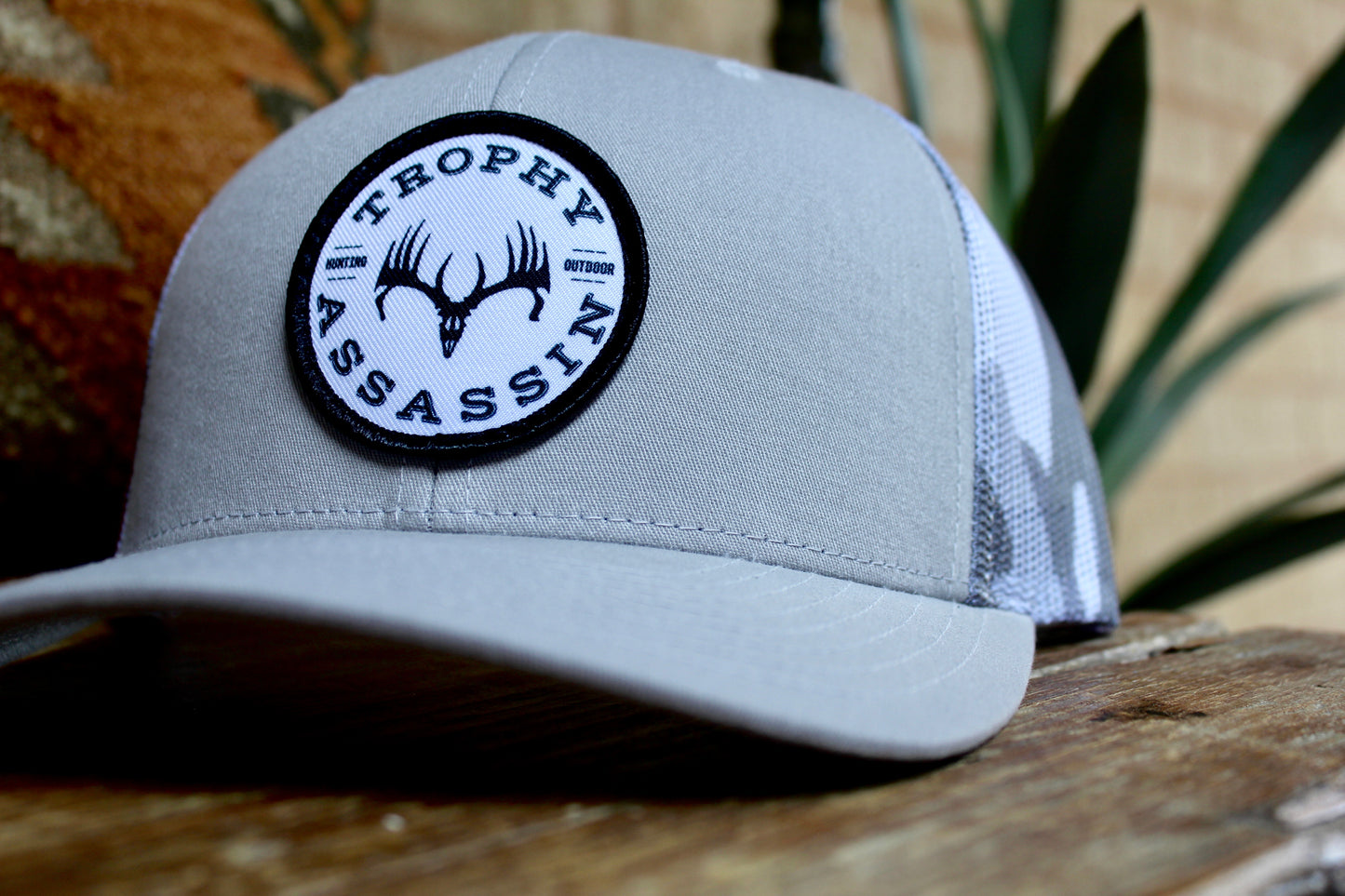 Gray & Gray Camo Circle Patch Cap