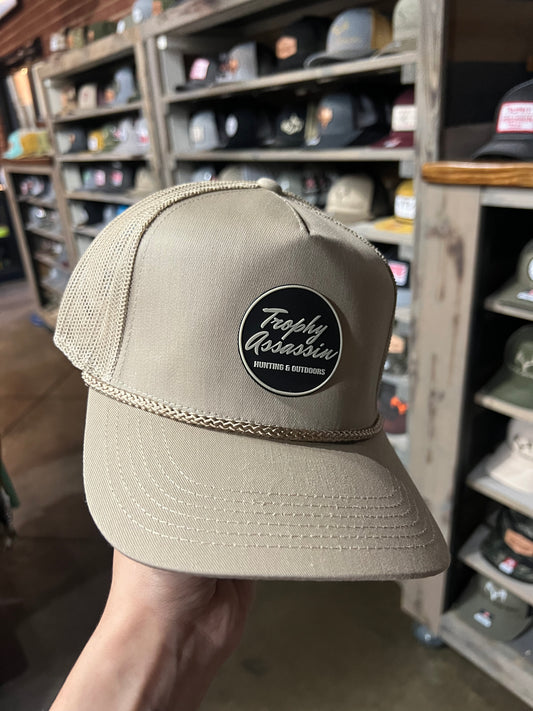 Khaki Rope Cap With Cursive Patch