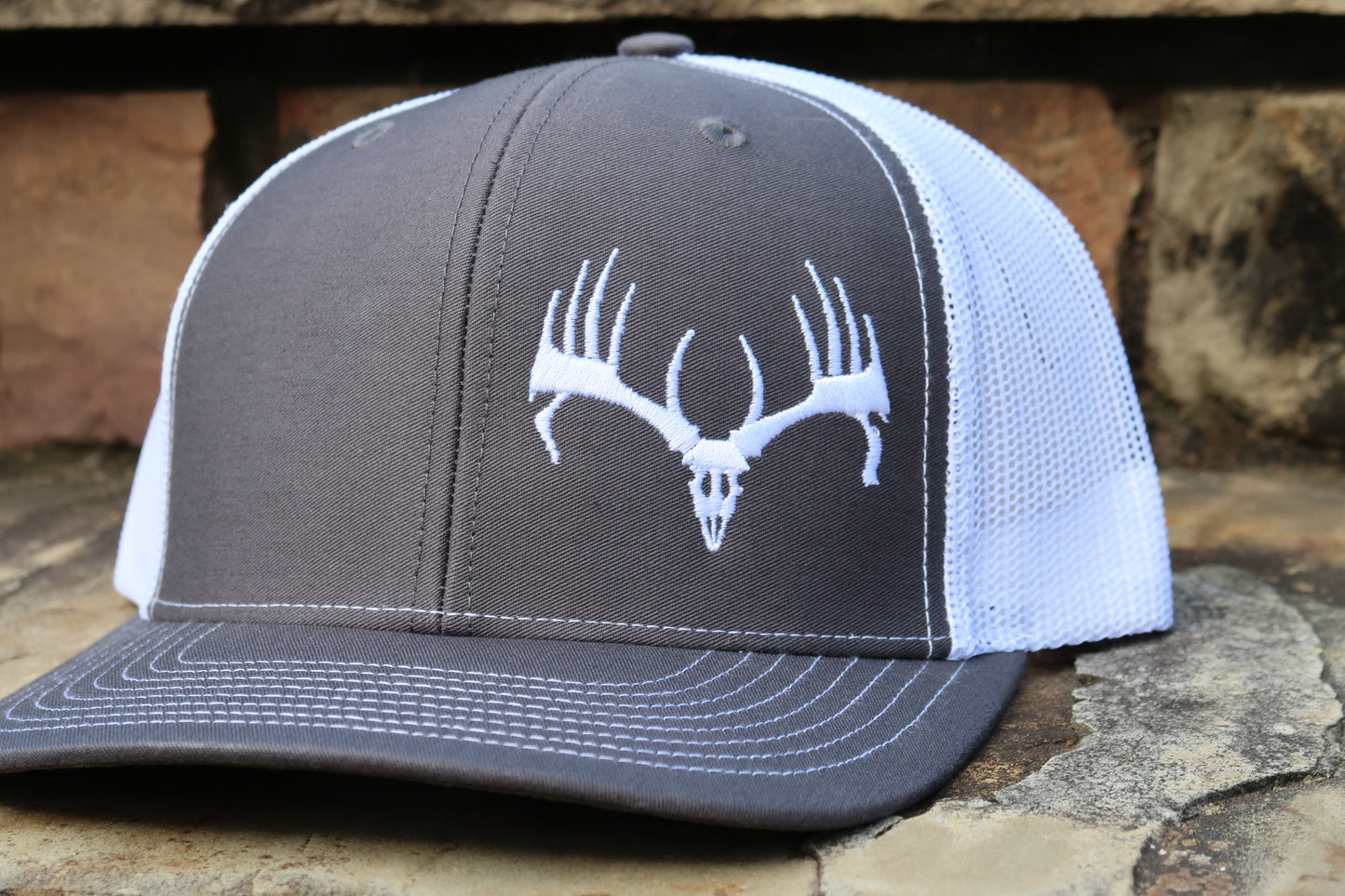 Charcoal & White Buck Cap