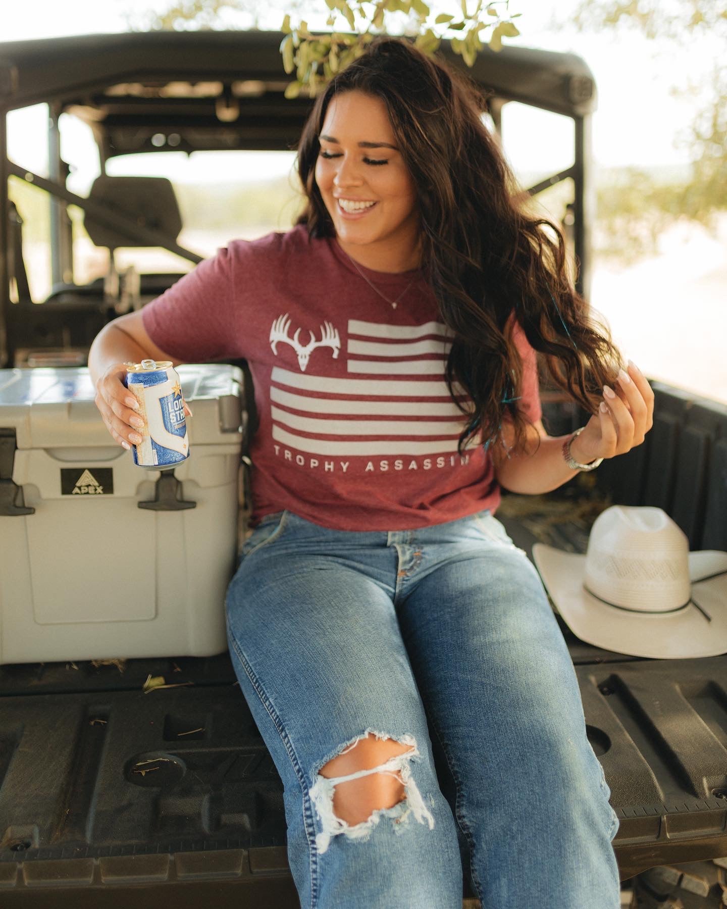 Heather Red American Flag Shirt