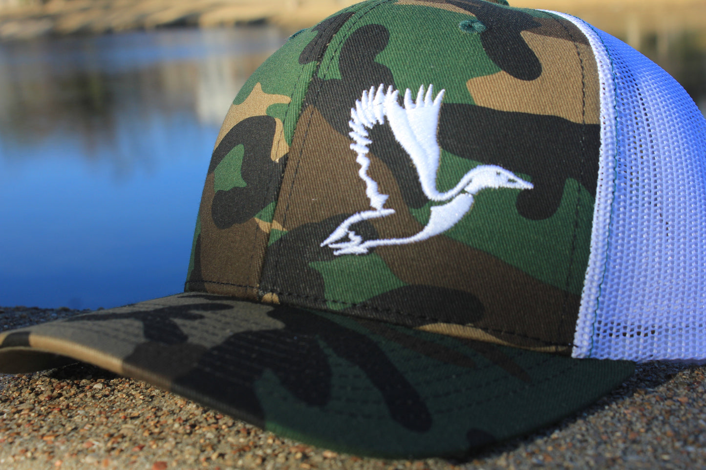 Camo & White Duck Cap