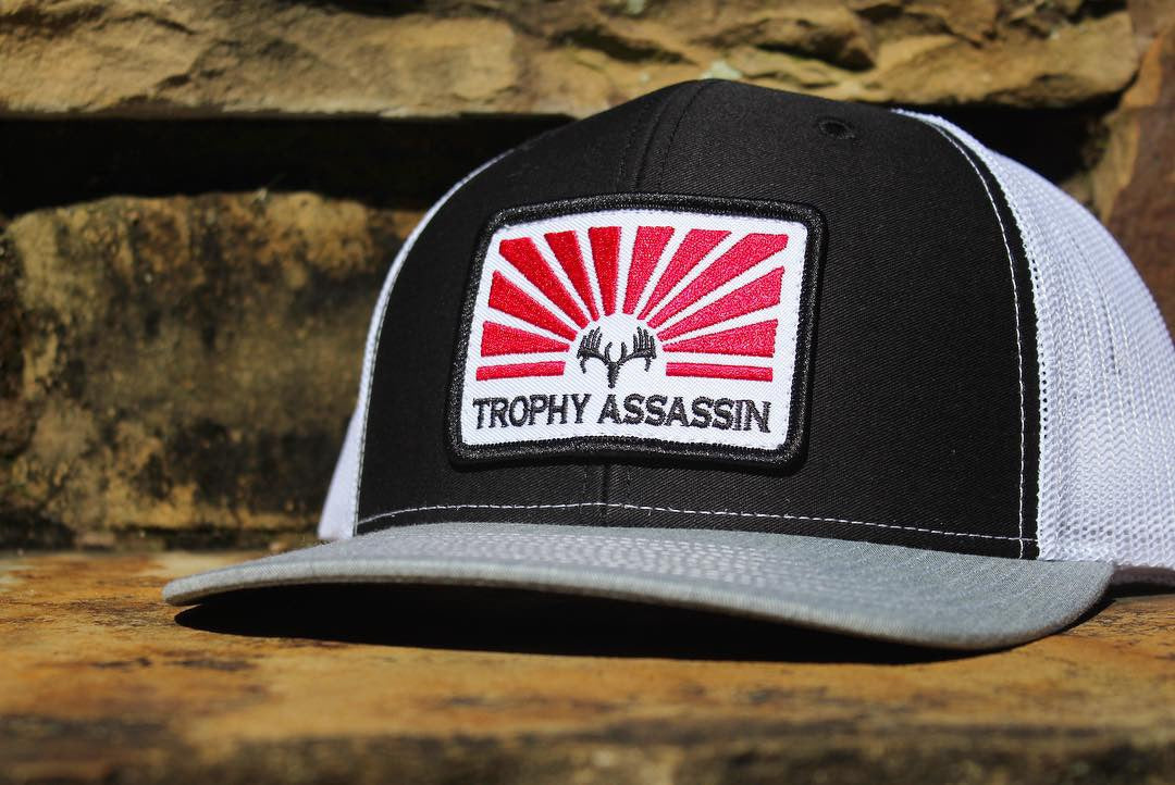 Black/White/Heather Gray Red Sunset Patch Cap