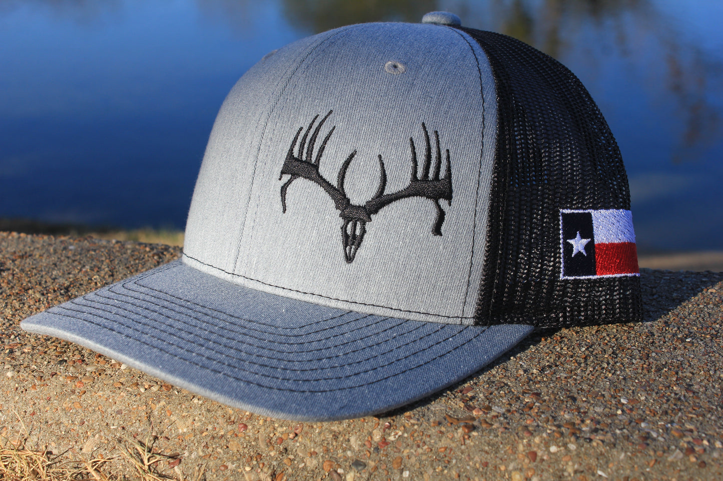 Heather Gray & Black Buck Cap w/ Texas Patch