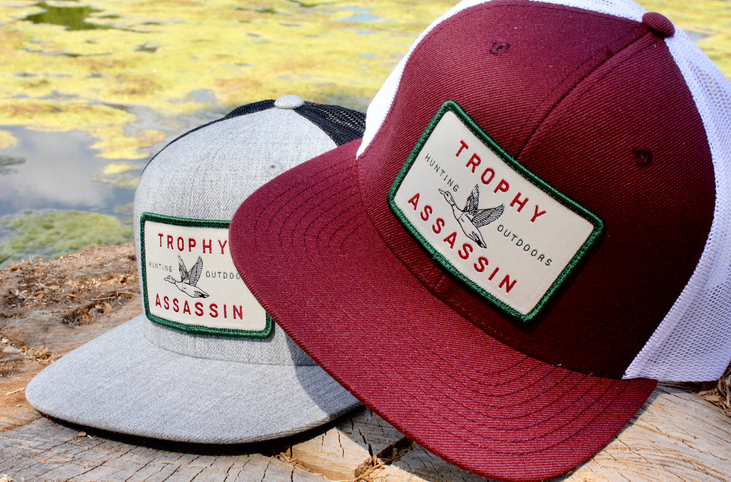 Maroon & White Flying Duck Flatbill Cap