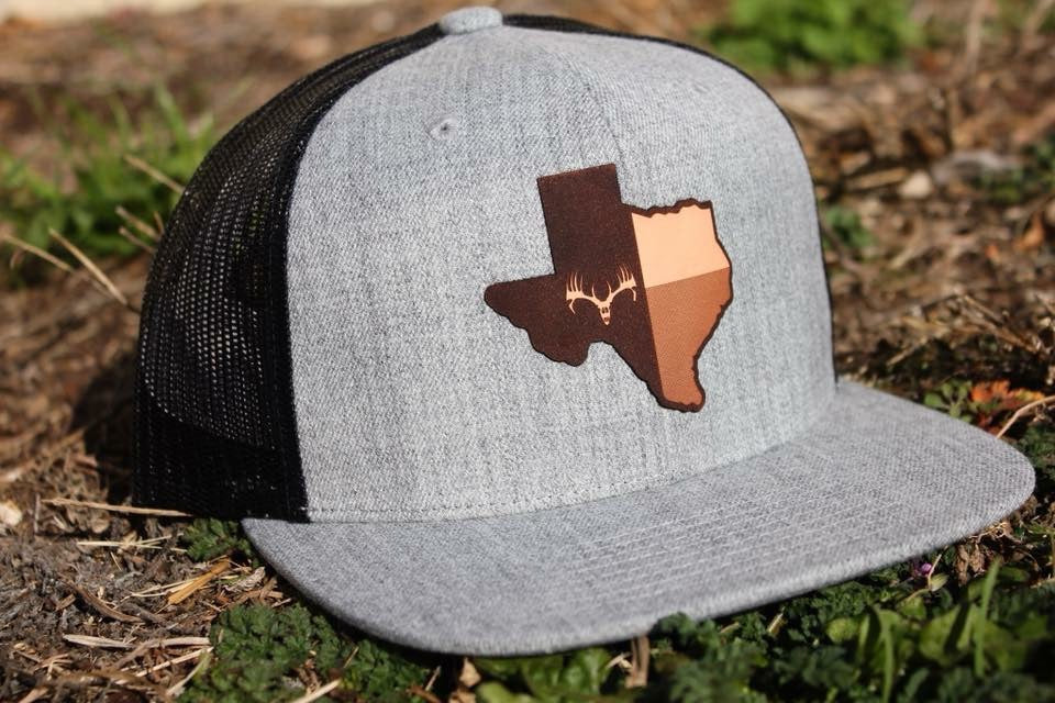 Heather Gray Leather Texas Flatbill Cap