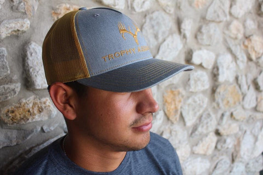 Heather Gray & Gold Middle Buck Cap