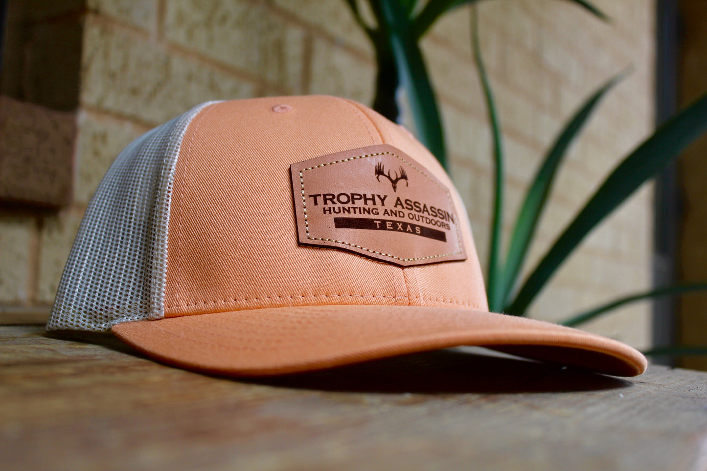 Peach & Birch Leather Patch Cap