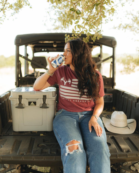 Heather Red American Flag Shirt