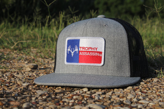 Heather Gray & Black Texas Flag Flatbill Cap