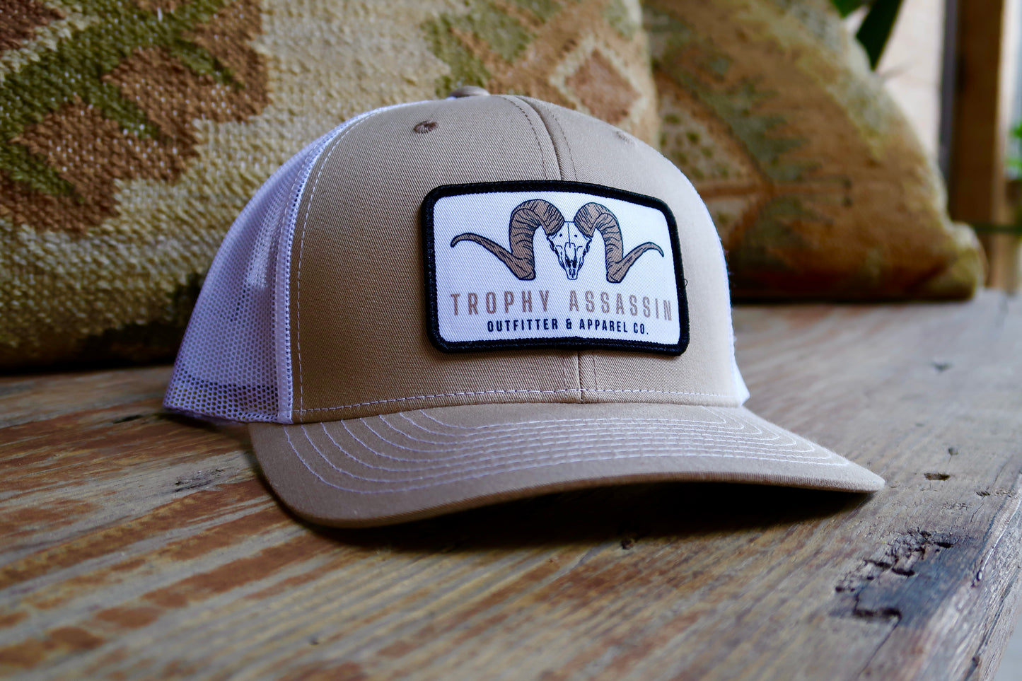 Khaki & White Ram Patch Cap